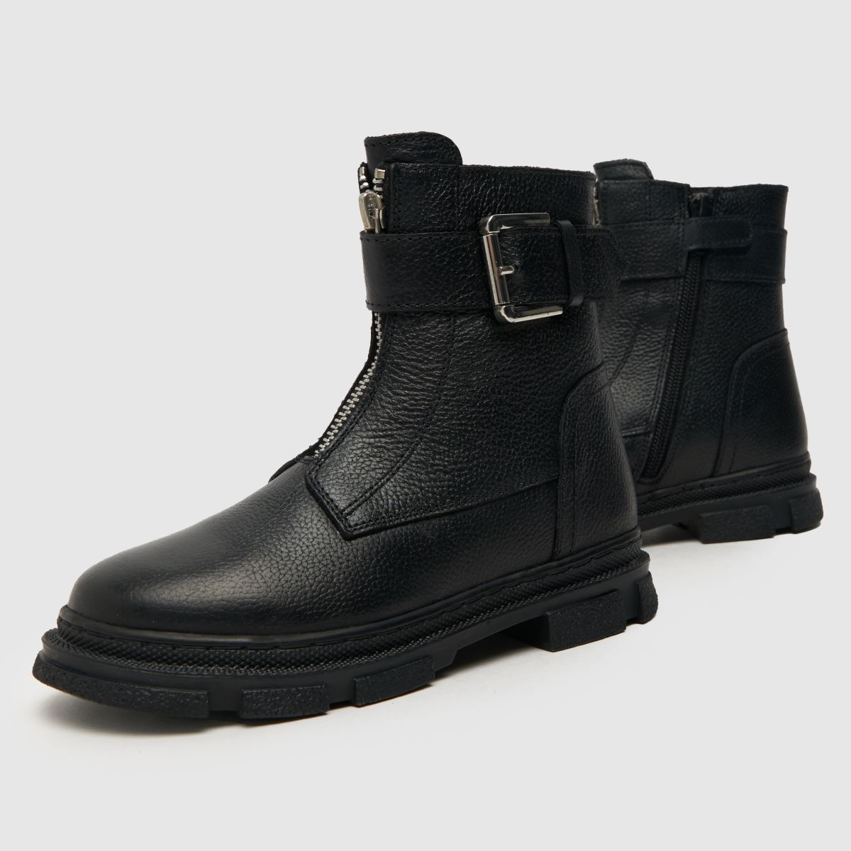 schuh svarta Cherish Buckle flickstövlar