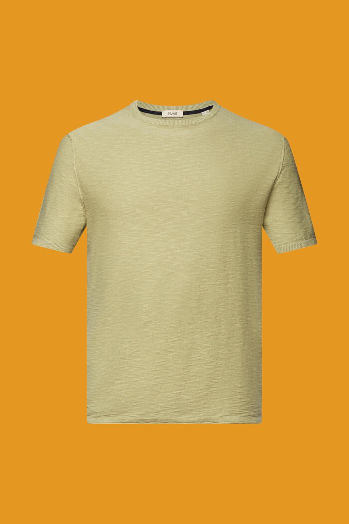 Kurzärmeliger Pullover, Baumwoll-Leinenmix