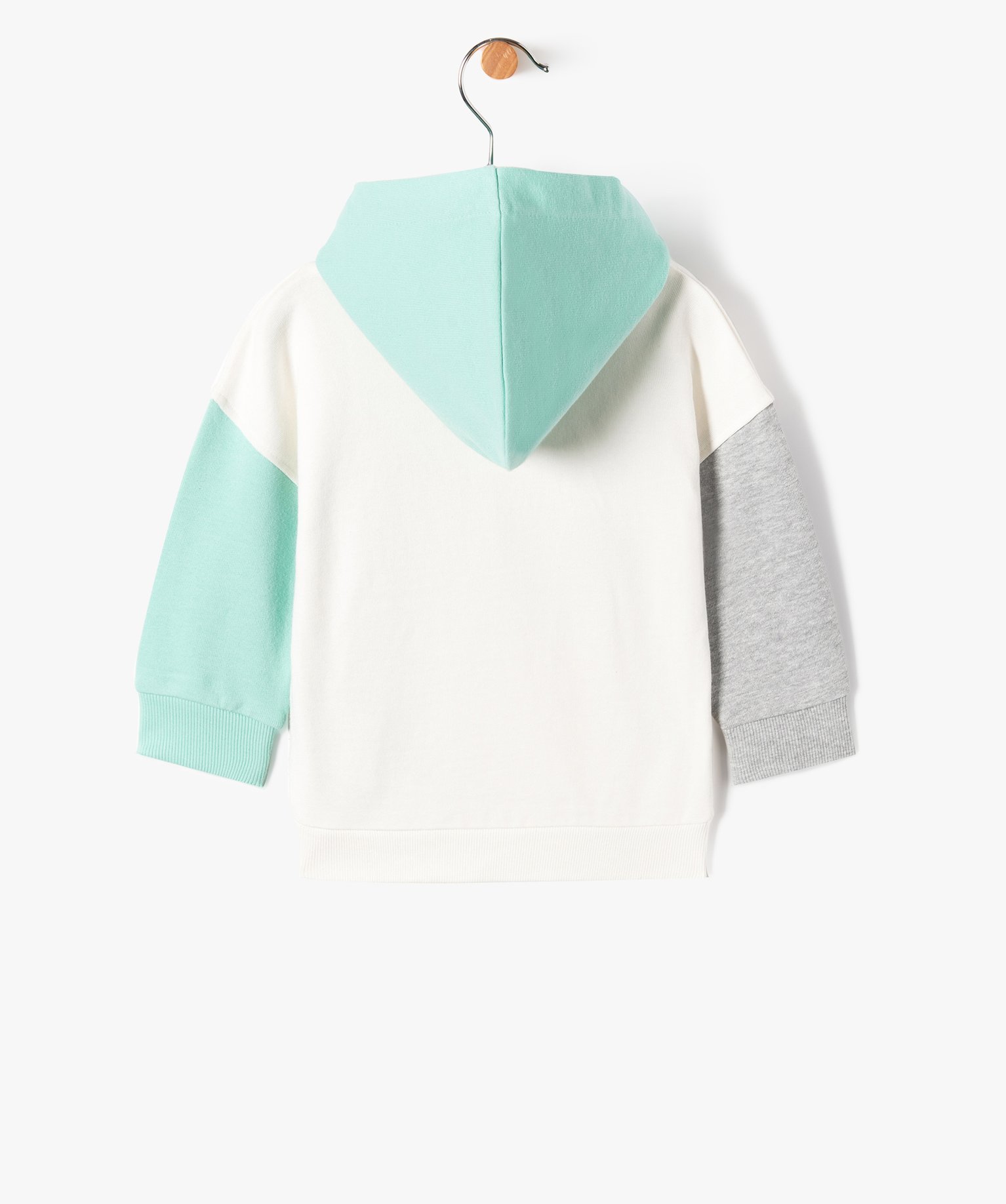 Sweat bébé Garçon à capuche et manches contrastantes - C... blanc | GEMO