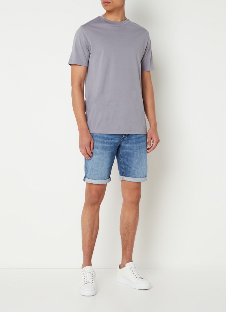 Džínové kraťasy Denham Razor slim fit se středně sepraným vzorem
