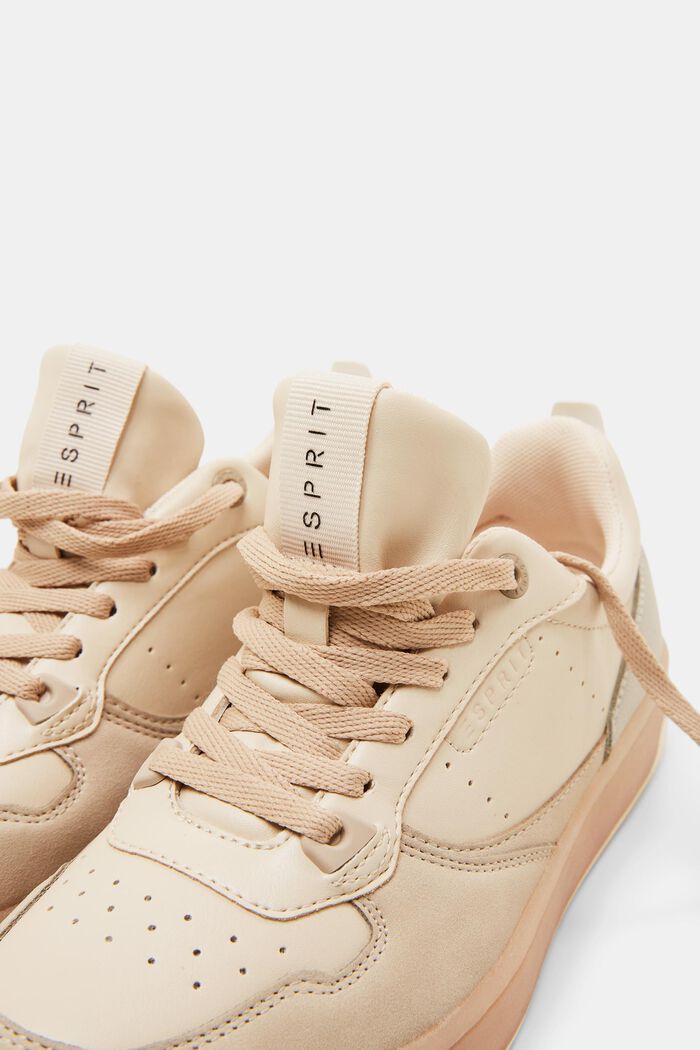 Zweifarbige Sneaker in Lederoptik