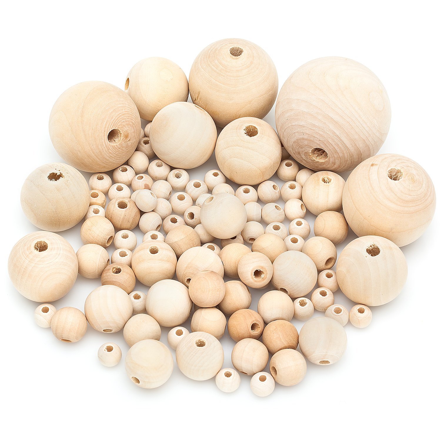 Holzkugeln, 10–50 mm Ø, 100 Stück