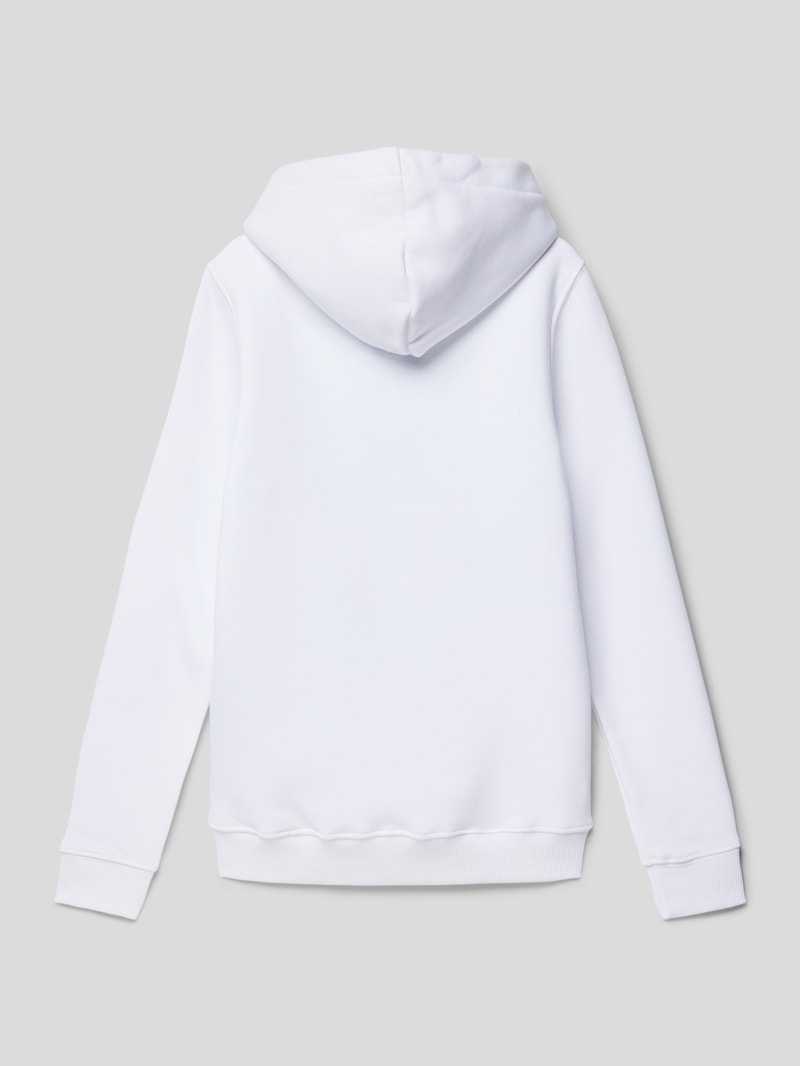 Hoodie mit Label-Details Modell 'Basic' in weiß