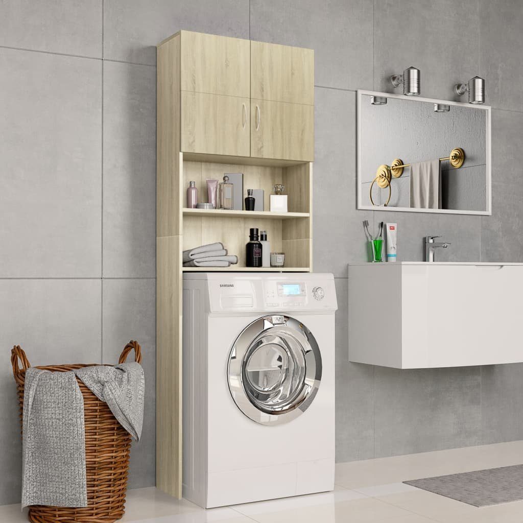 vidaXL Waschmaschinenumbauschrank Waschmaschinenschrank Sonoma-Eiche 64x25,5x190 cm Holzwerkstoff