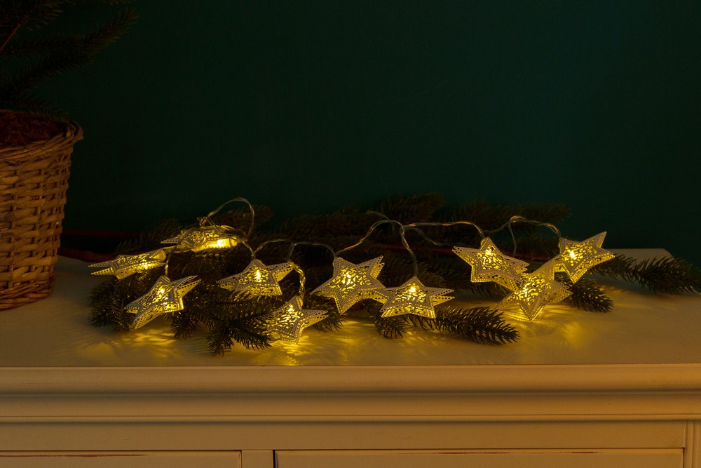 MyFlair My Flair LED Lichterkette Stern, 200 cm, weiß