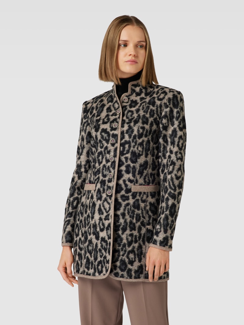 Blazer mit Allover-Muster in schwarz
