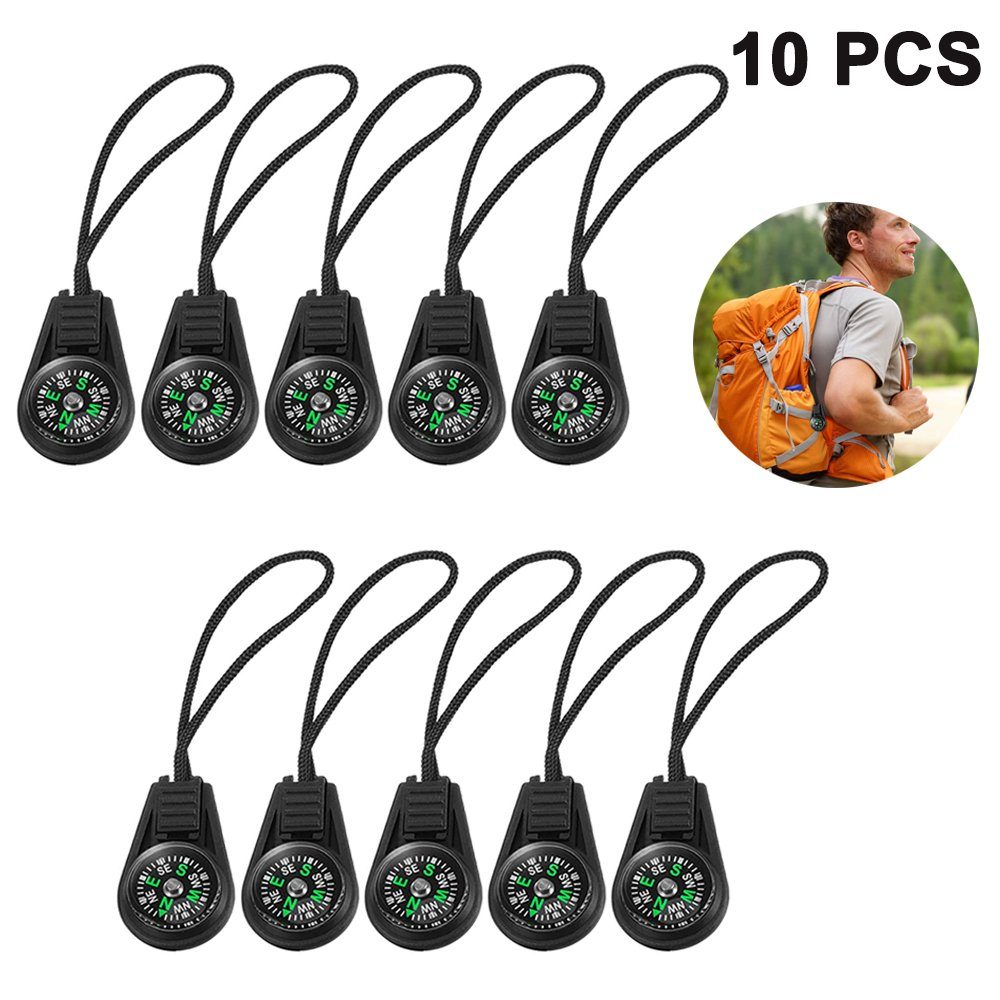 Fokelyi Kompass 10 Stück Mini Überleben Kompass,Outdoor Camping Tasche Kompass