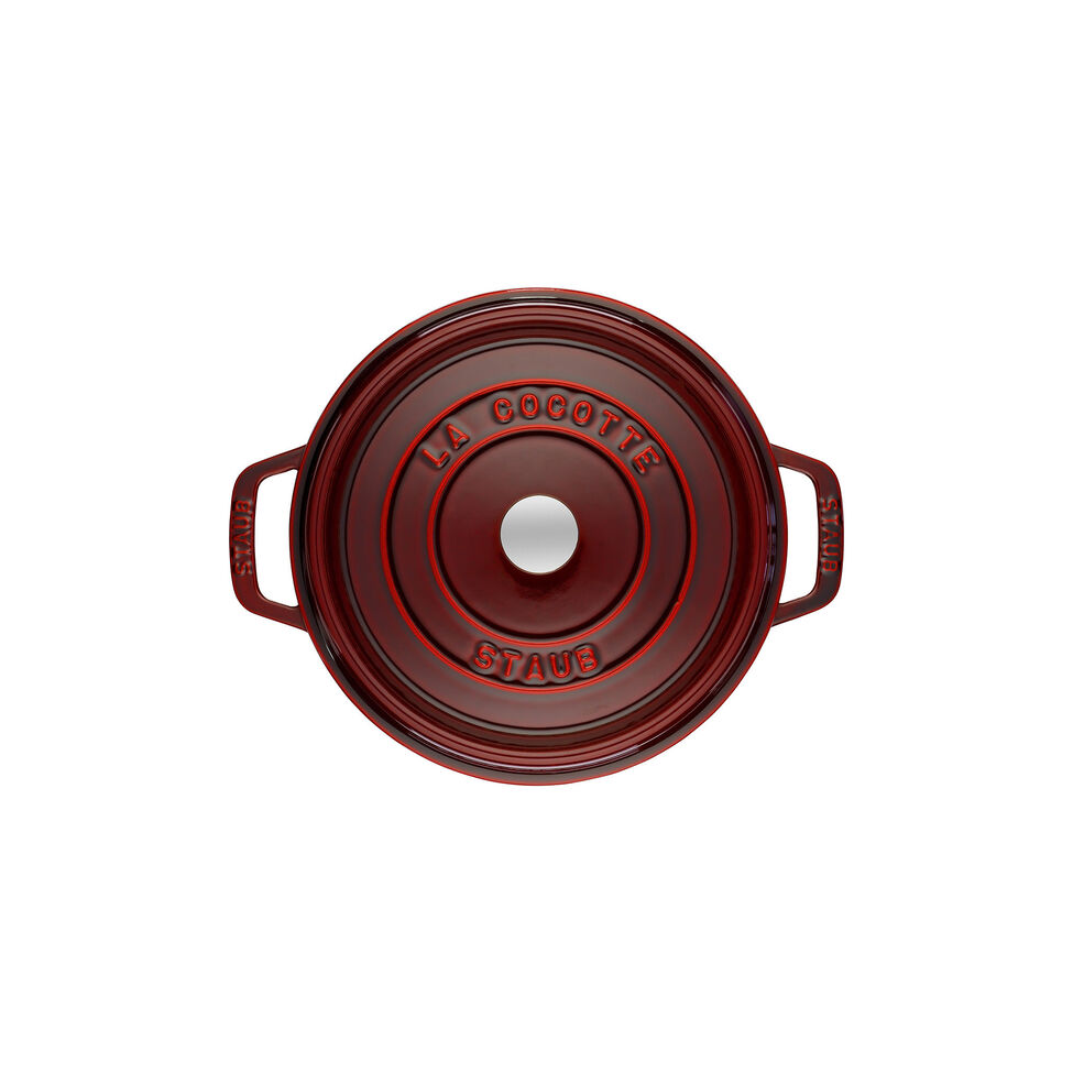 Cocotte 22 cm, rund, Grenadine-Rot, Gusseisen