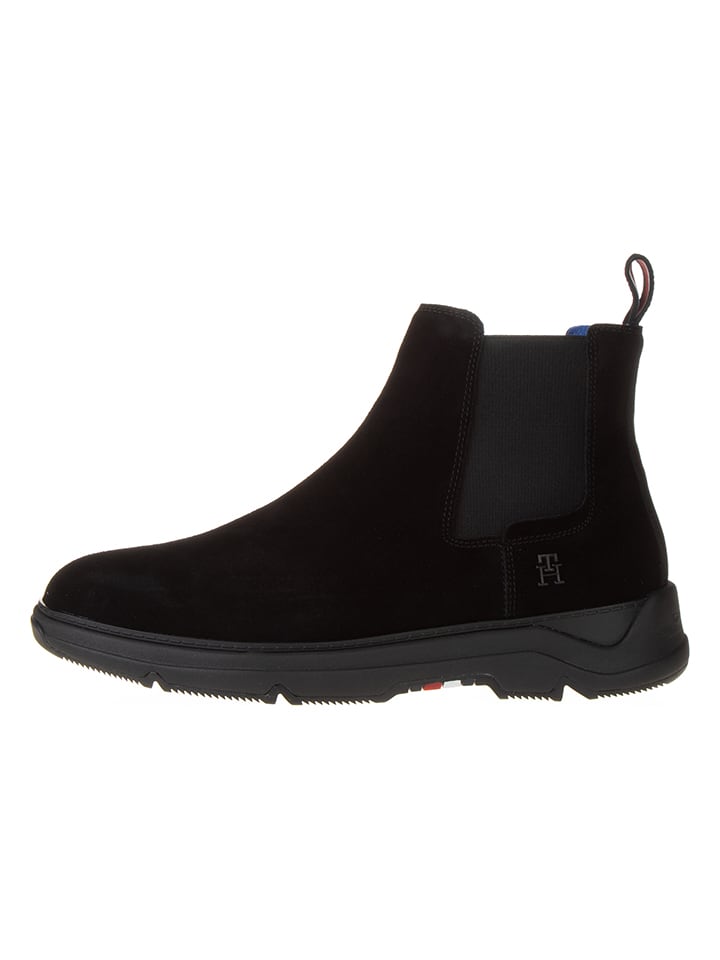Tommy Hilfiger Shoes Leder-Chelsea-Boots in Schwarz günstig kaufen