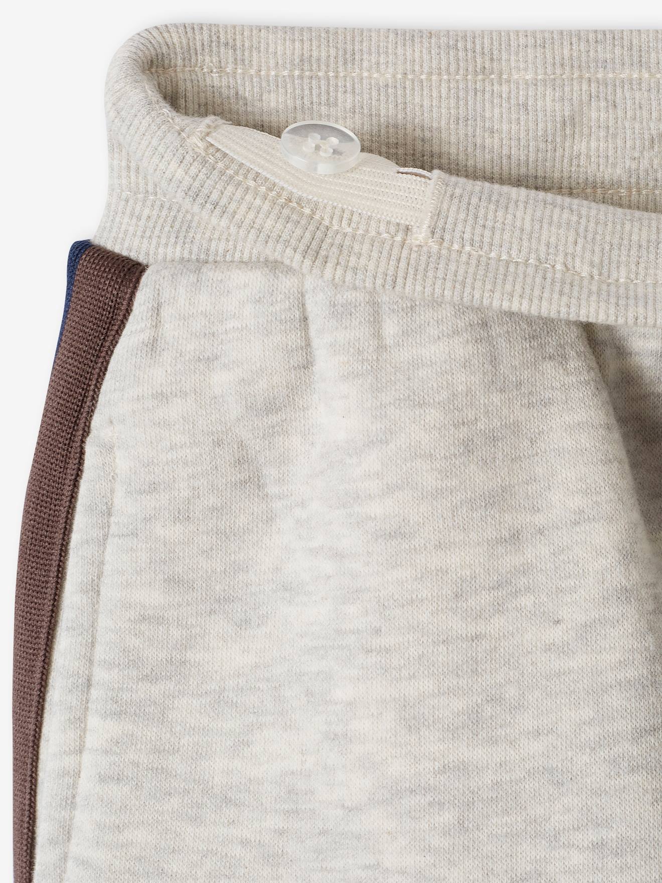 Vertbaudet Jungen Joggpants mit Seitenstreifen - beige meliert