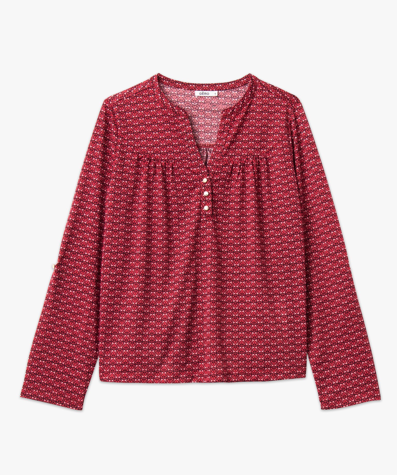 Tee-shirt à manches longues imprimé en polyester recyclé ... imprime | GEMO