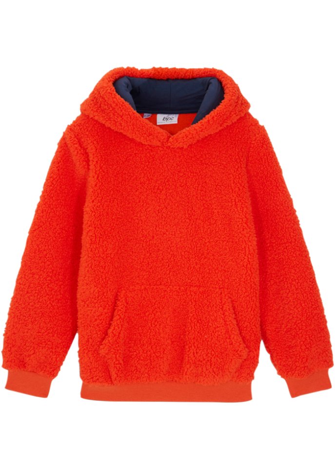 Mädchen Teddy-Fleeceshirt mit Kapuze
