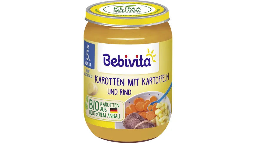 Bebivita Bio Menüs: Kartoffel-Püree mit Gemüse und Hackfleisch 190 g