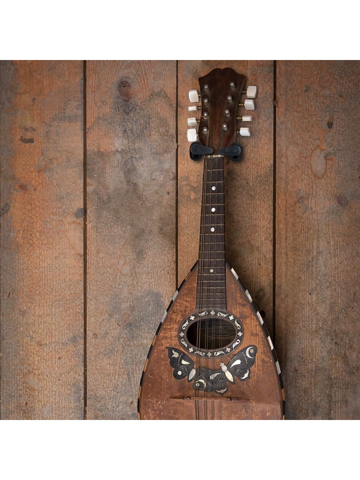 relaxdays Gitarrenhalter in Schwarz/ Natur günstig kaufen onesize