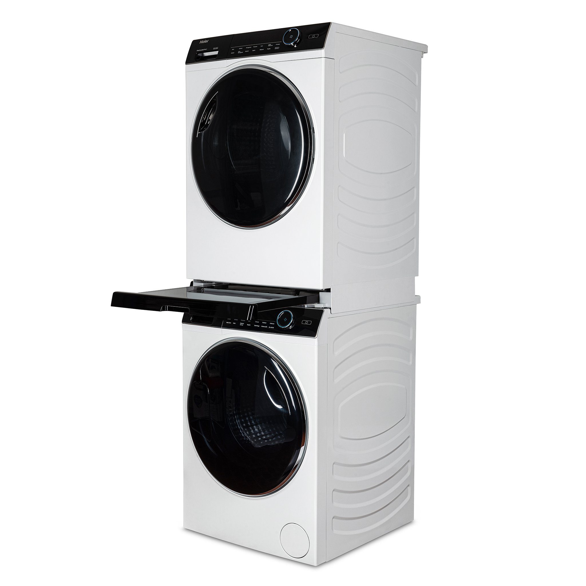 Haier Zwischenbaurahmen HASTKU10B (Paket, 1-St., Abmessungen beachten, Passend für HAIER Serie 3, 5, 7), Kippsicherer Anschlag zum Blockieren des Gleitens