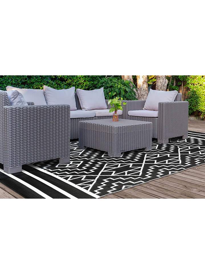 Inkazen Outdoor-Teppich in Schwarz/ Weiß günstig kaufen