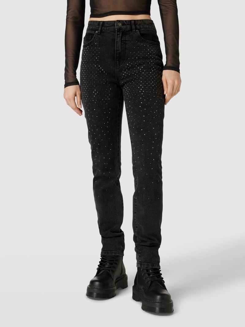 Jeans mit Ziersteinbesatz Modell 'EMILY' in black