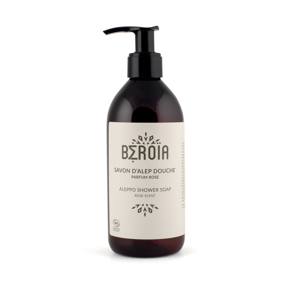 beroia Savon d'Alep douche à la Rose 300ml Savon liquide
