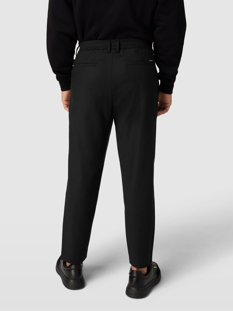 Stoffhose mit elastischem Bund Modell 'PAVO' in schwarz