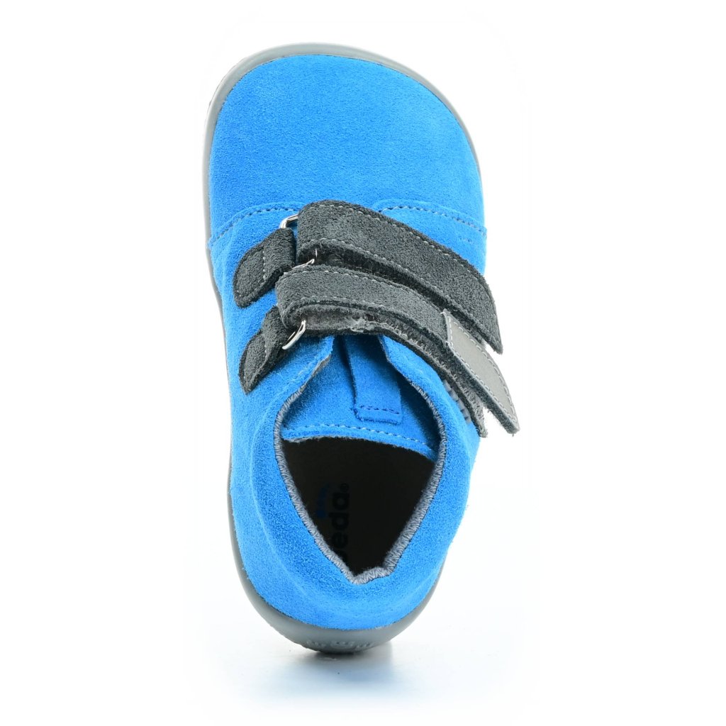 Beda Tom mit Membran (BF 0001/W/M/FW) blaue Barfuß-Stiefeletten