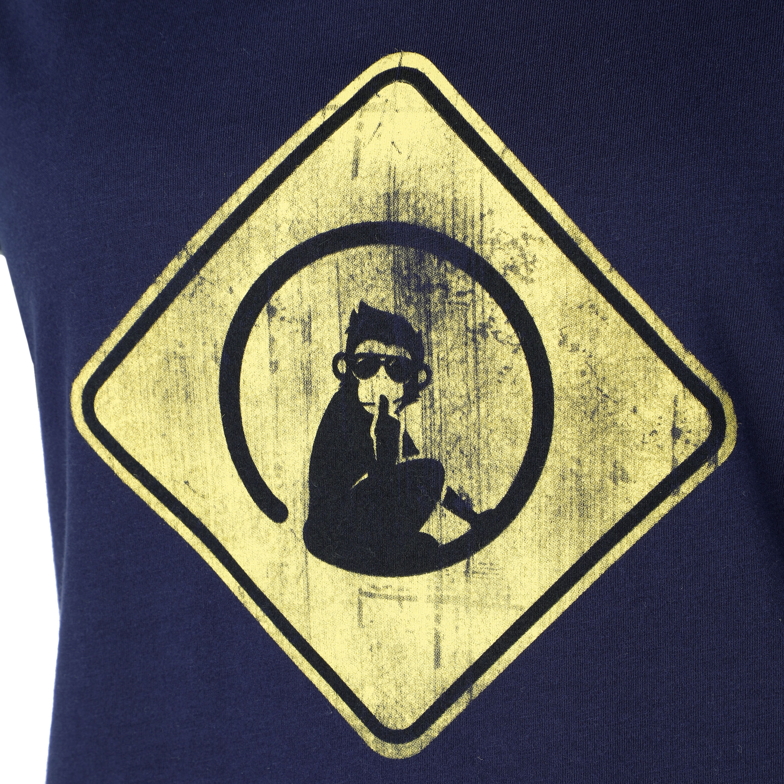 Australia Road Sign T-Shirt Damen - Dunkelblau, Gelb