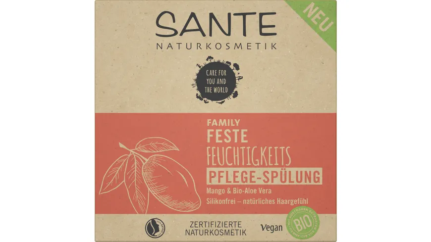 SANTE FAMILY Feste Feuchtigkeits Pflege-Spülung Bio-Mango & Aloe Vera 60 g