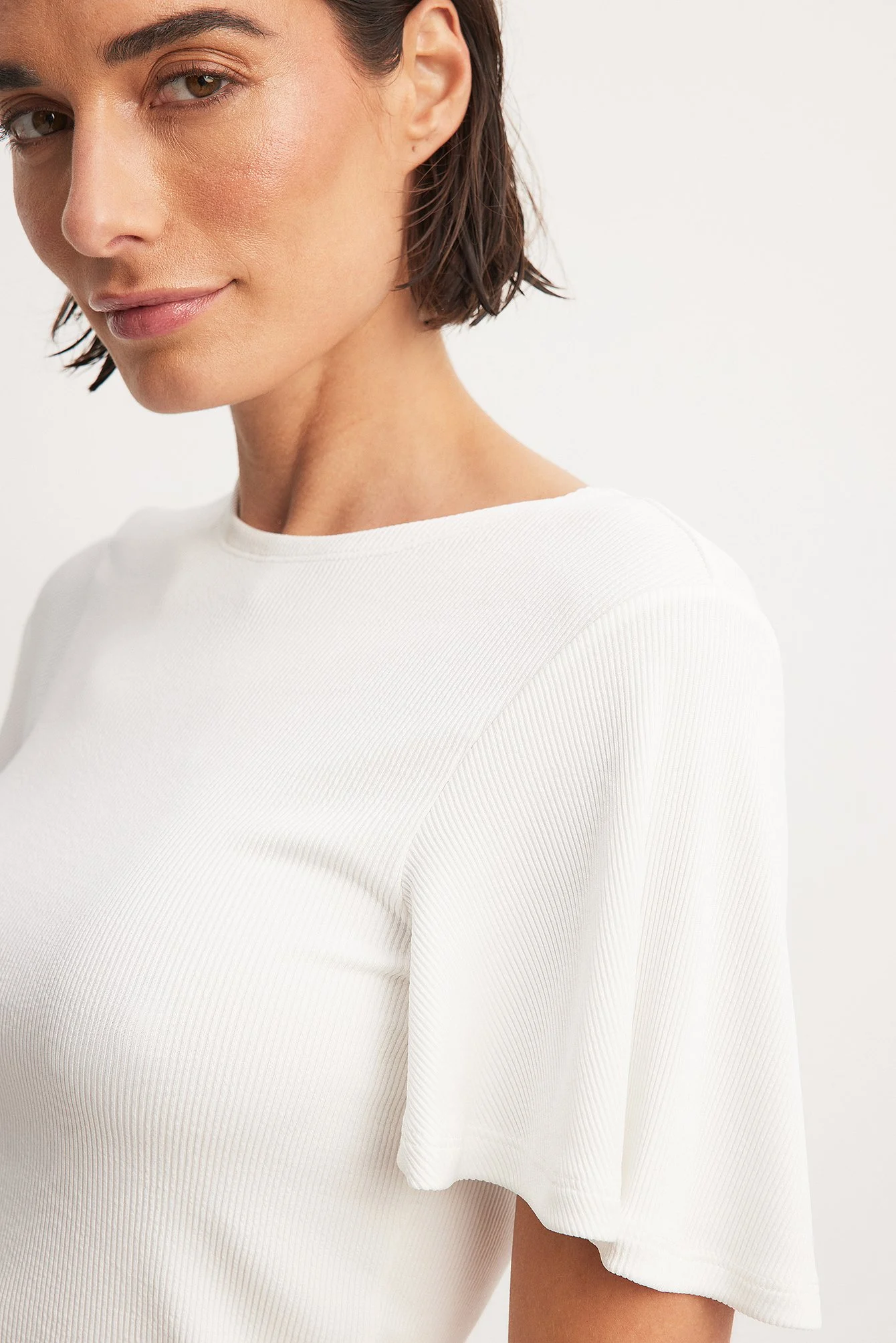 Soft Rib Butterfly Sleeve Top