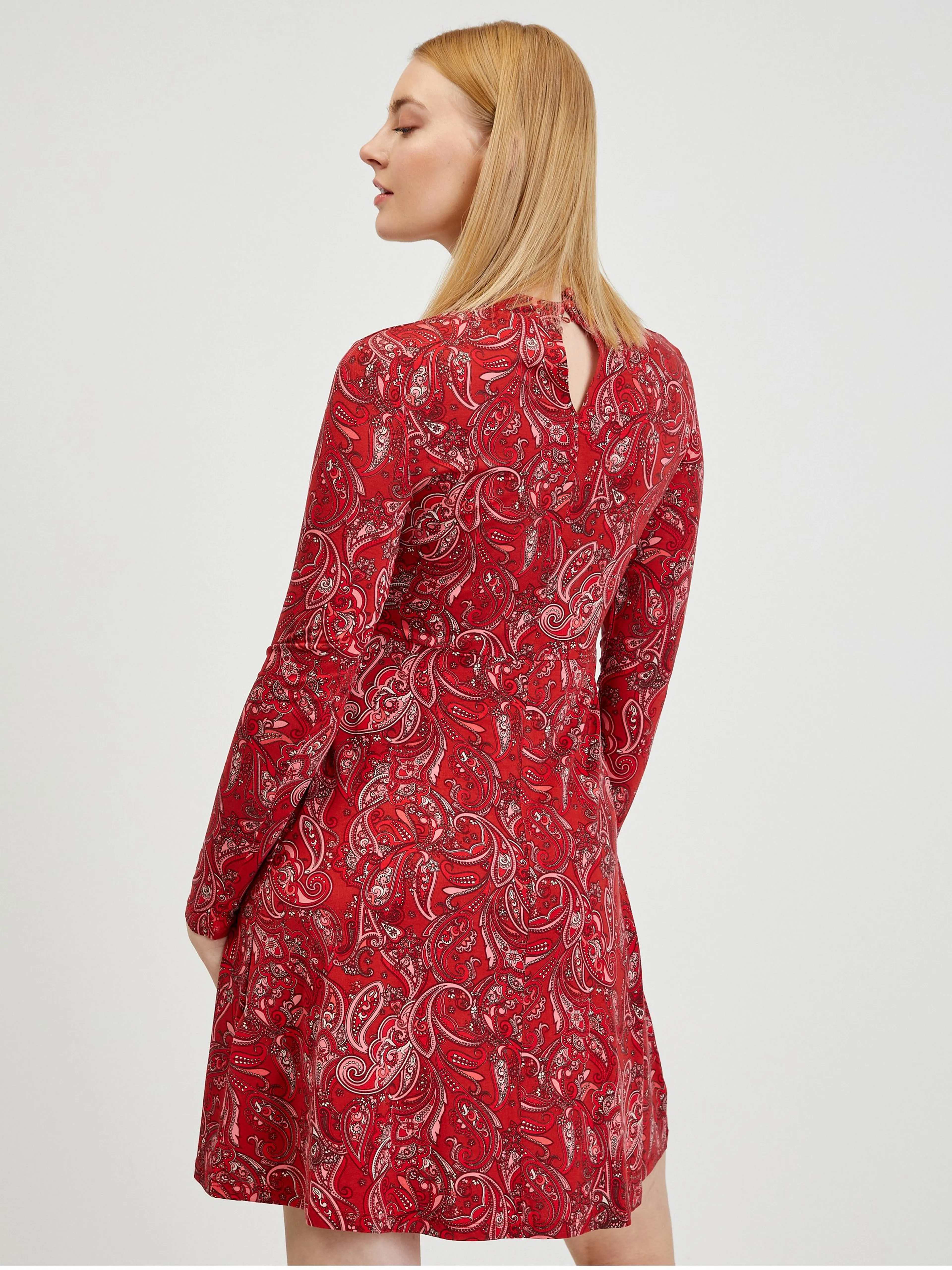Rotes gemustertes Damenkleid ORSAY