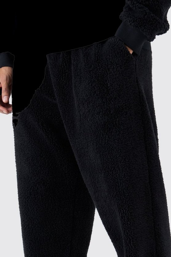 Einfache Oversize Borg-Jogginghose