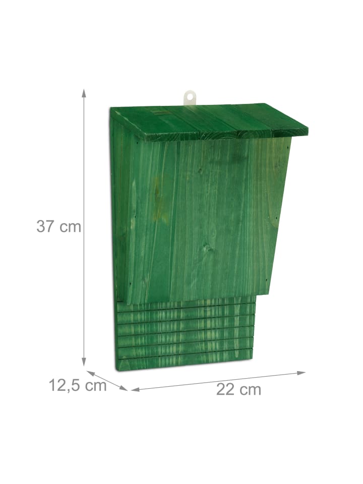 relaxdays Fledermauskasten in Grün - (B)22 x (H)37 x (T)12,5 cm günstig kaufen onesize