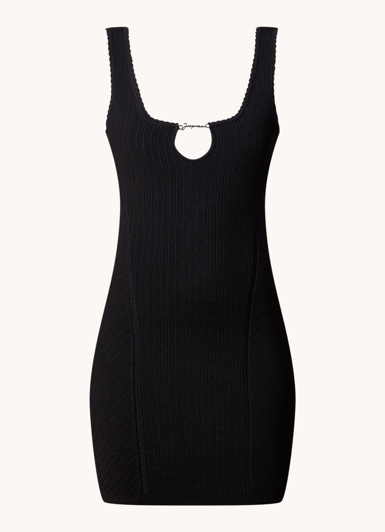 Jacquemus Mini apkakles kleita ar logotipu un izgriezumu
