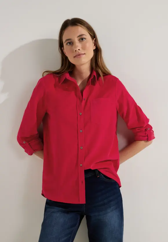 CECIL Cordbluse mit Hemdkragen