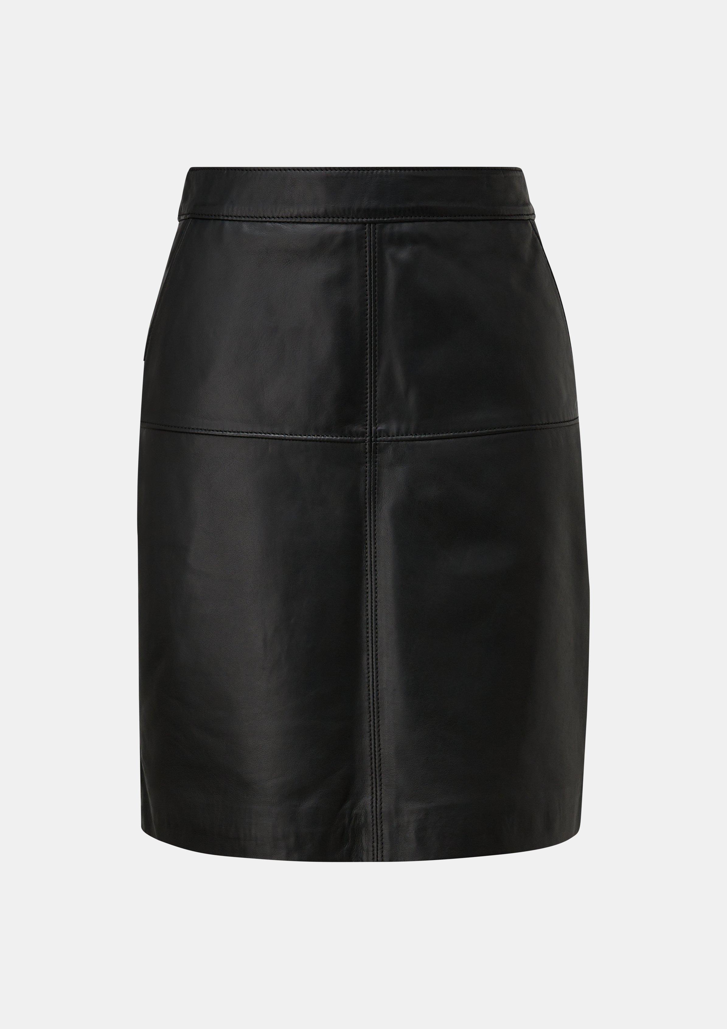 Rock aus echtem Leder - schwarz