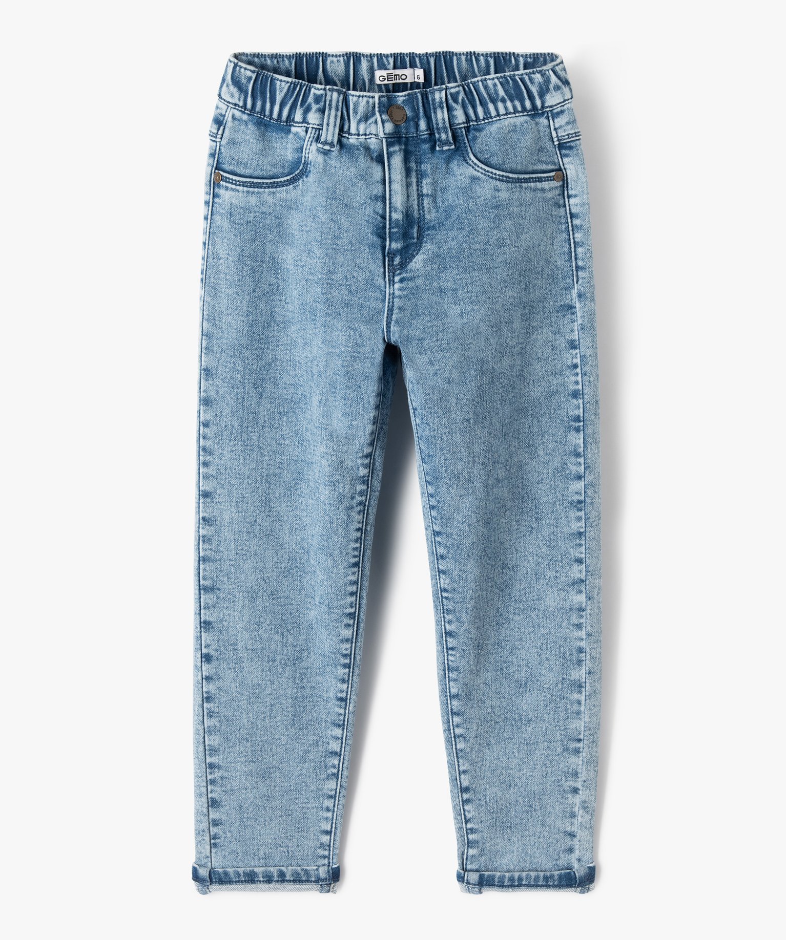 Jean coupe ballon avec taille élastique Garçon brut | GEMO