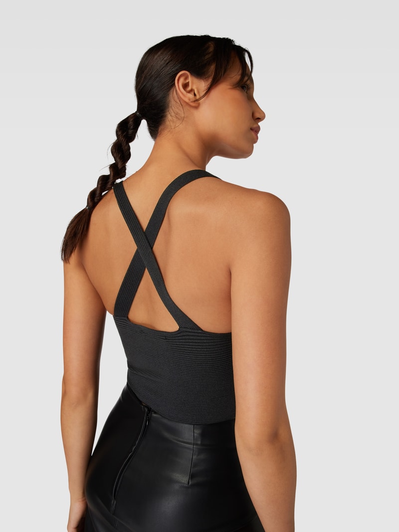 Bralette im Double-Layer-Look in schwarz