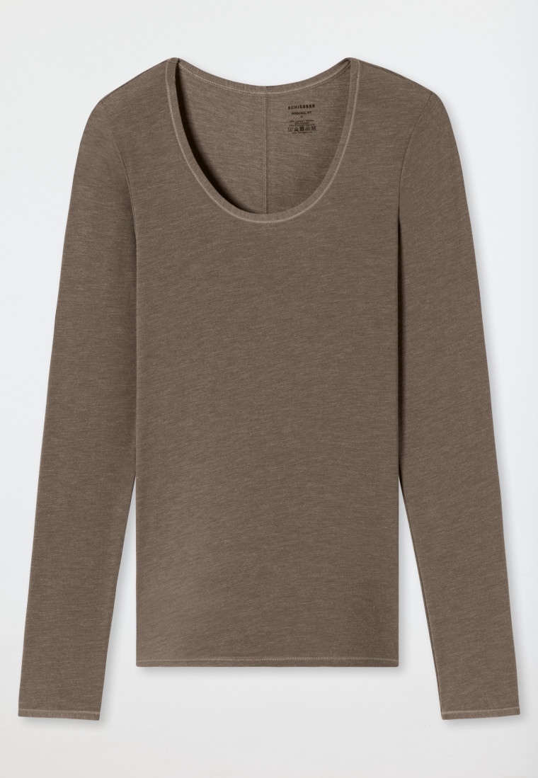 Shirt langarm taupe - Personal Fit