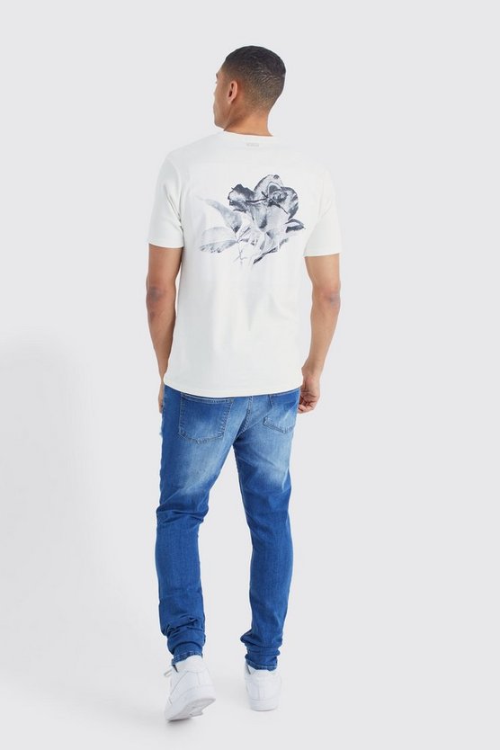 Zerrissene Skinny Stretch Jeans mit Strass