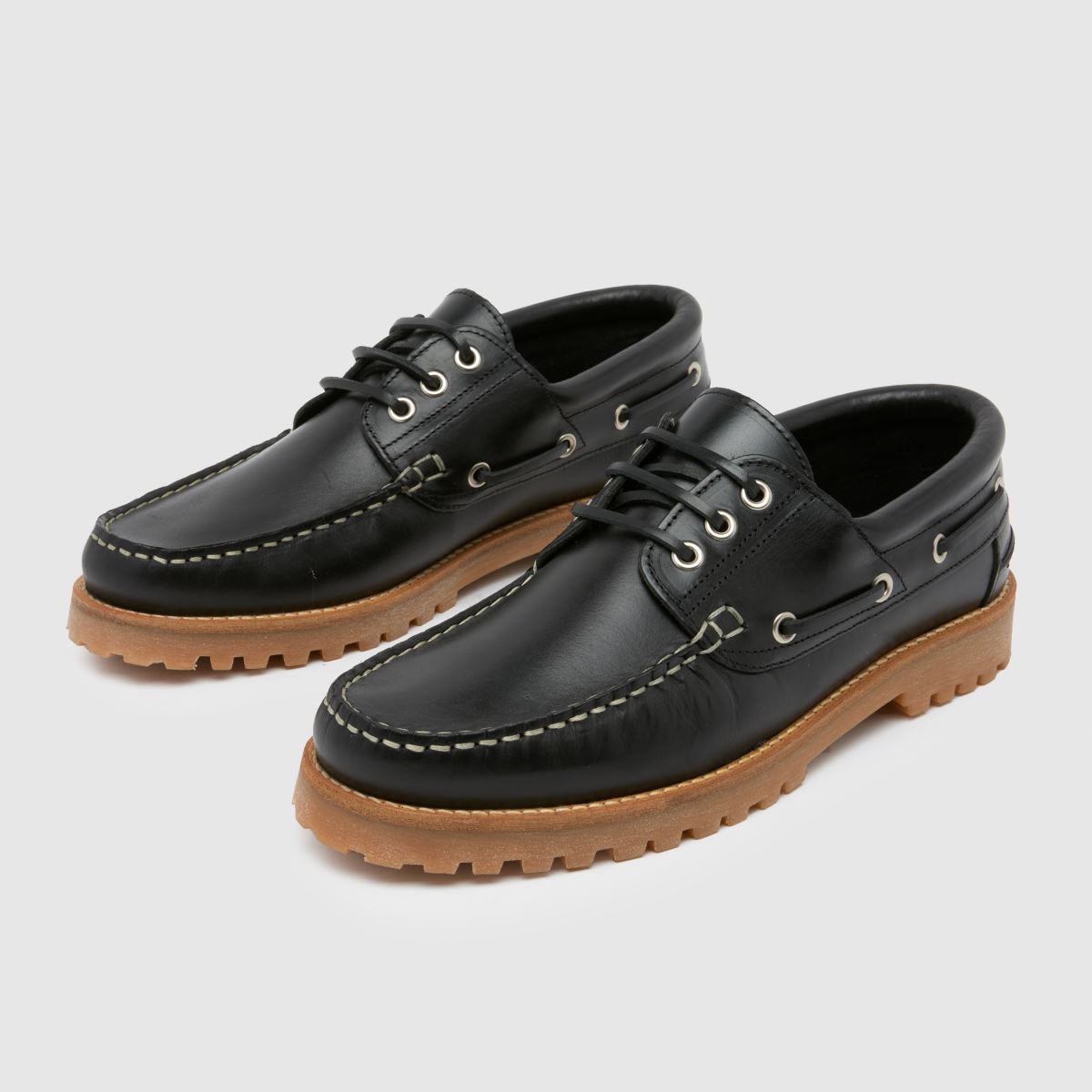 Schuh Princeton – Svarta båtskor i läder