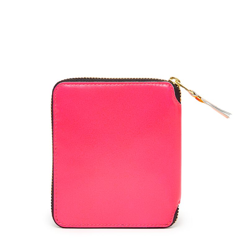 Comme des Garcons Wallet Super Fluo Leather Line pink