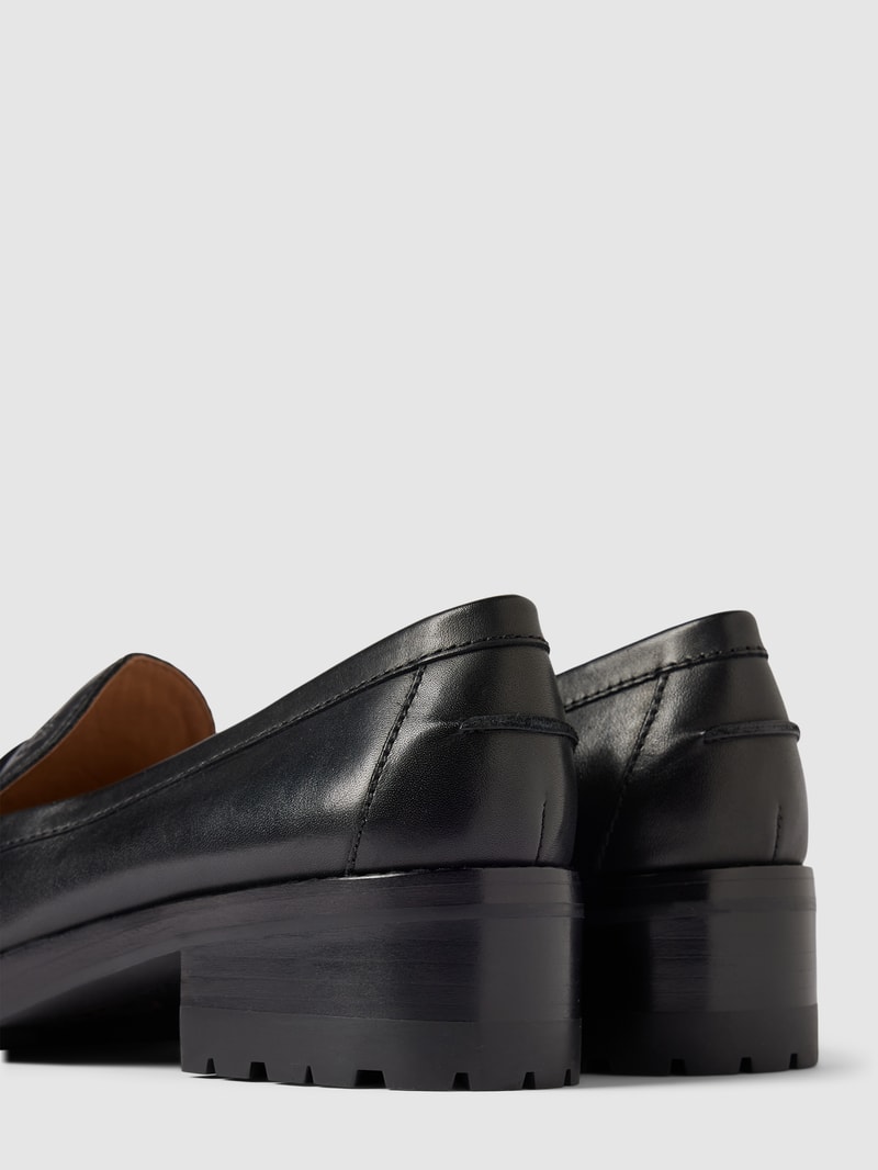 Penny-Loafer aus Leder mit Label-Detail Modell 'WREN' in schwarz