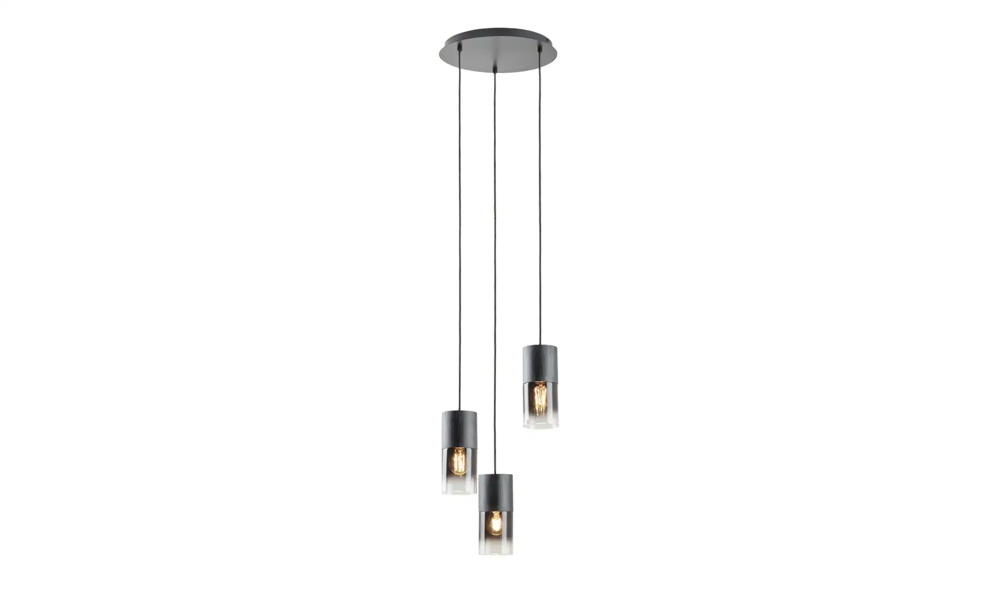Trio Pendelleuchte, 3-flammig, Rauchglas schwarz