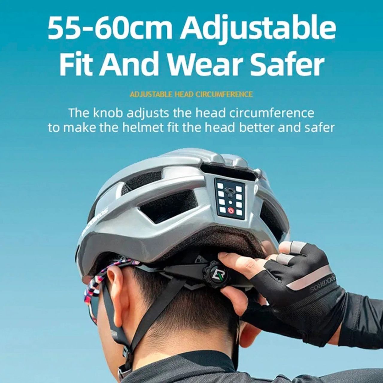 Rockbros ZK-013BK Fahrradhelm in Schwarz mit verstellbarem Verschluss 55-60 cm