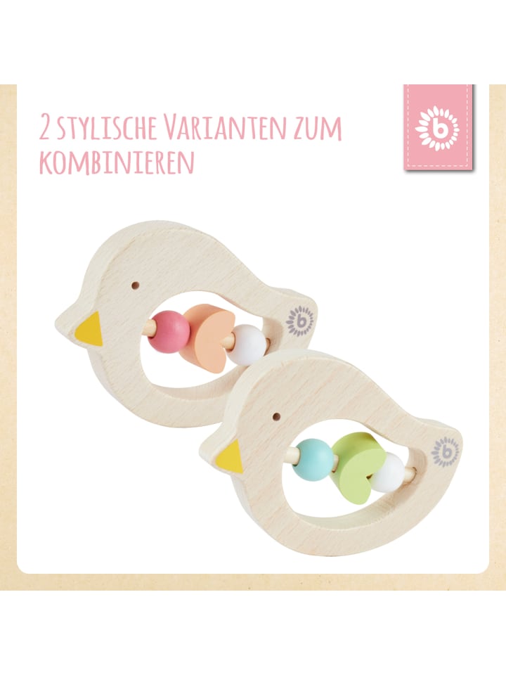 Bieco Spielwaren Beißring Holz Vogel - ab Geburt in Orange günstig kaufen onesize