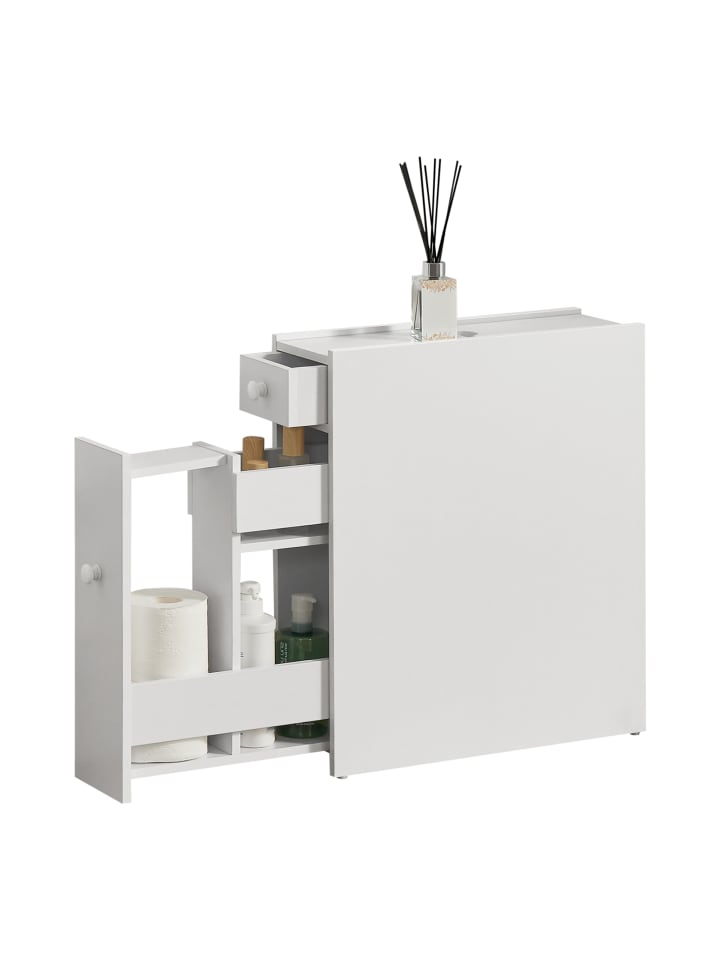 en.casa Badezimmerschrank Kihniö in Weiß (H)58cm (B)16cm (T)48cm günstig kaufen onesize