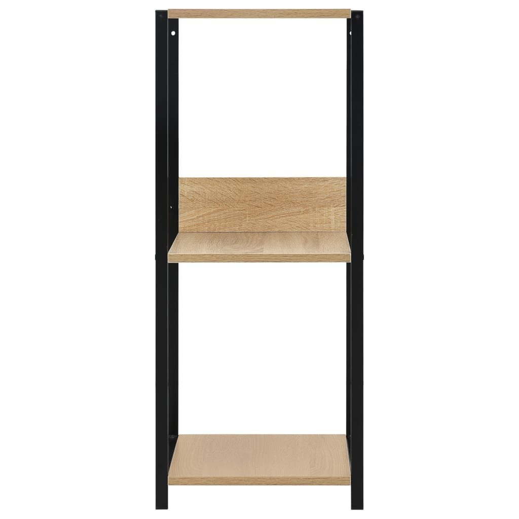 vidaXL Bücherregal Kleines Bücherregal Schwarz Eichefarben 33,5x39,6x79,7cm, 1-tlg.