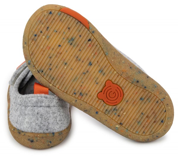 Groundies Kids ~ Blokhus Hausschuh GK2 ~ Grey/Orange