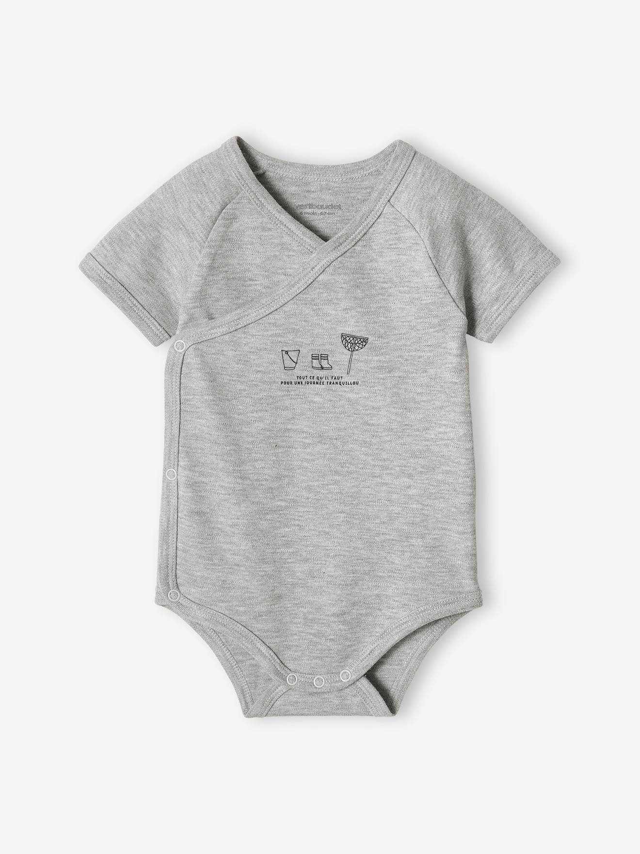 Lot de 3 bodies bébé mouette ouverture naissance moutarde