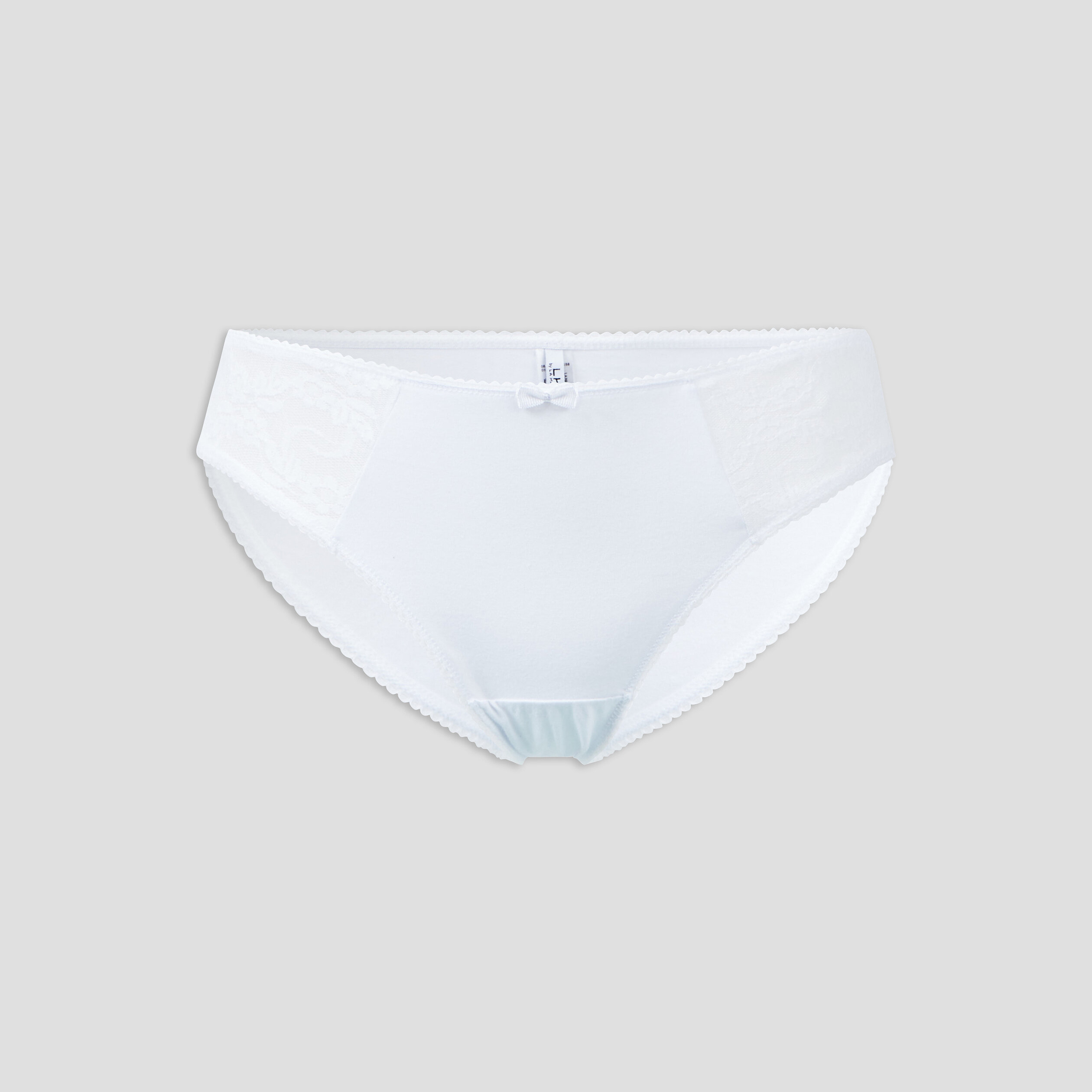 Culotte en coton avec dentelle blanc femme | La Halle