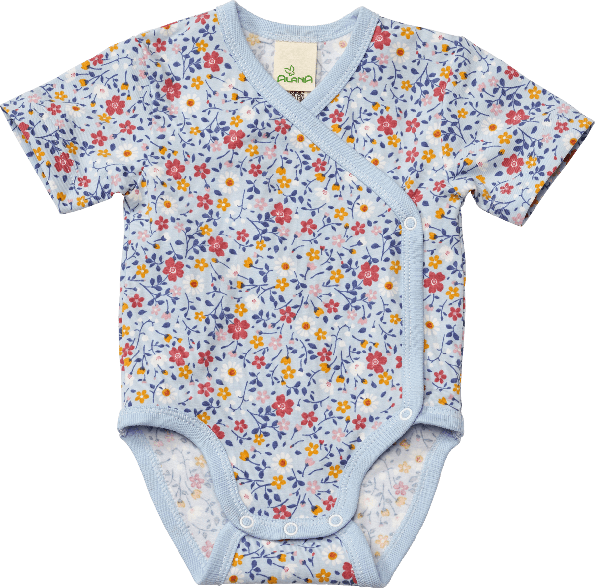 Wickelbody Pro Climate mit Blumen-Muster, blau, Gr. 62/68, 1 St