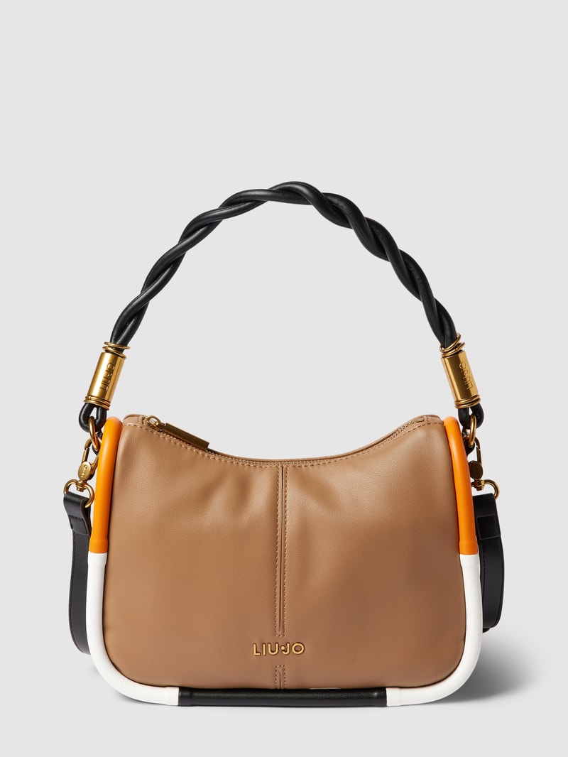 Handtasche mit Label-Applikation Modell 'AIENA' in camel